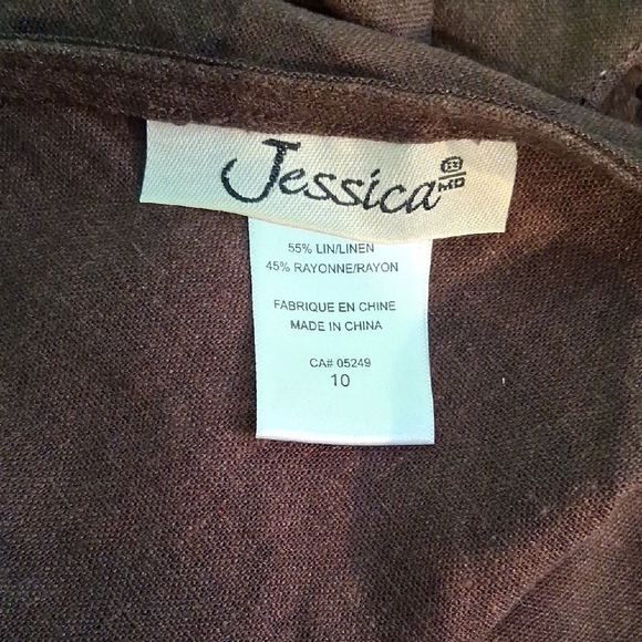 Jessica LINEN blend Chocolate Maxi Skirt with Embroidered Accents 5022 - Picture 6 of 7